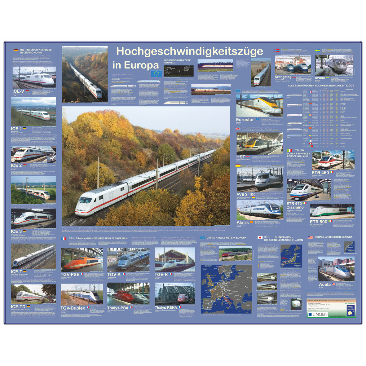 Großposter "Hochgeschwindigkeitszüge in Europa"