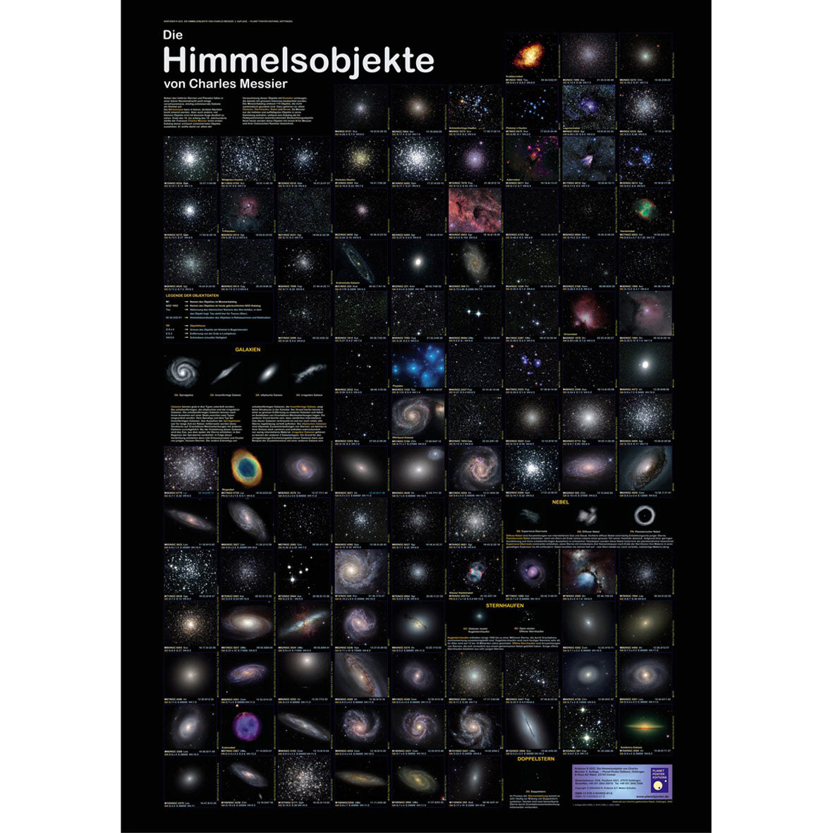 Poster "Die Himmelsobjekte von Charles Messier"