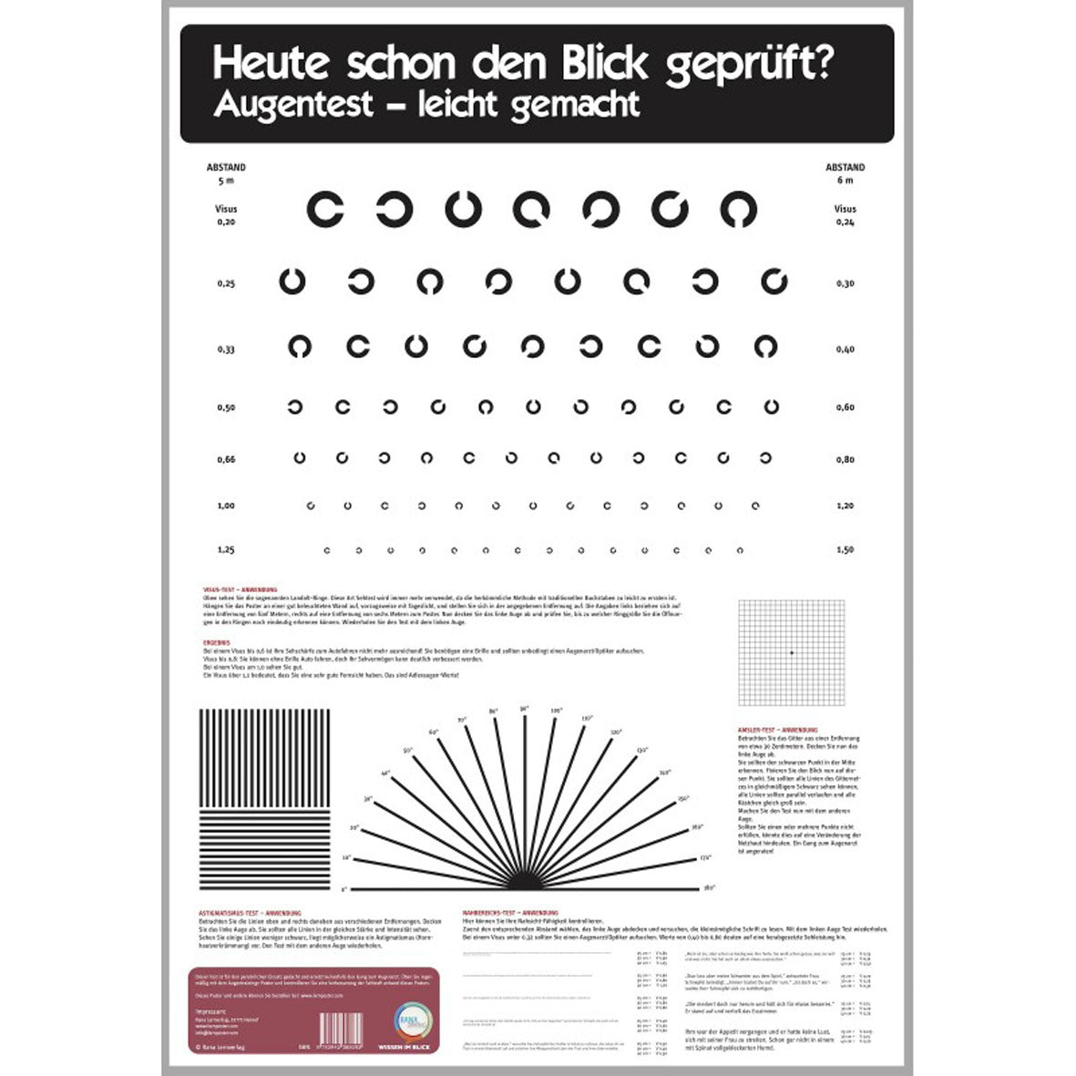 Lernposter "Heute schon den Blick geprüft? Augentest leicht gemacht"