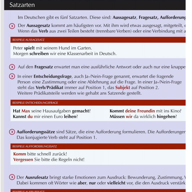 Lernposter "Deutsch Grundwissen 2 - Satzbau und Satzarten"