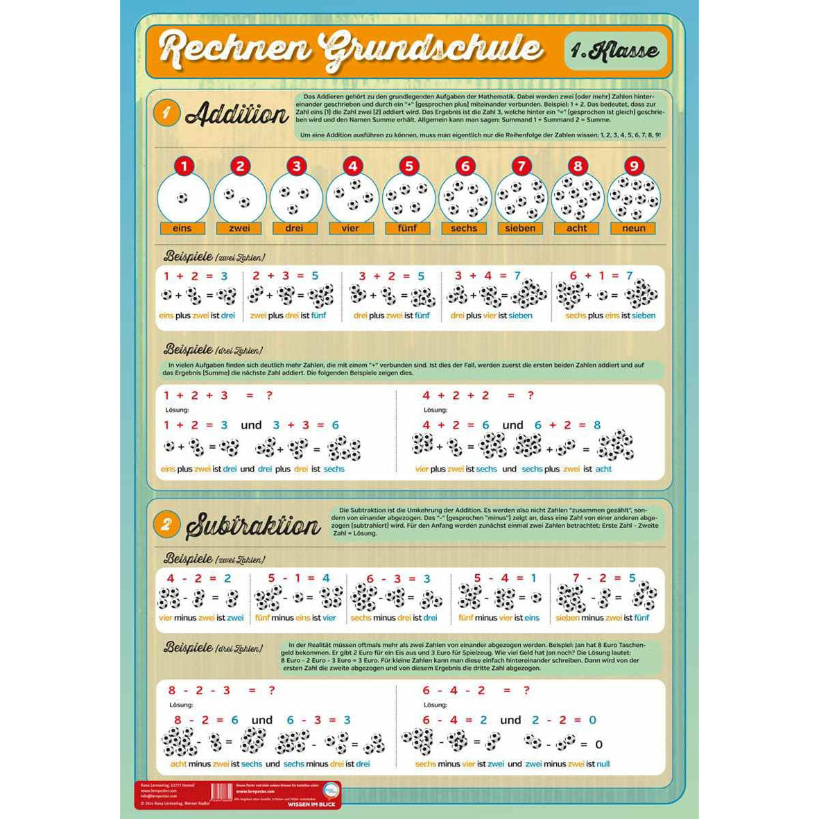 Lernposter "Rechnen Grundschule 1. Klasse"