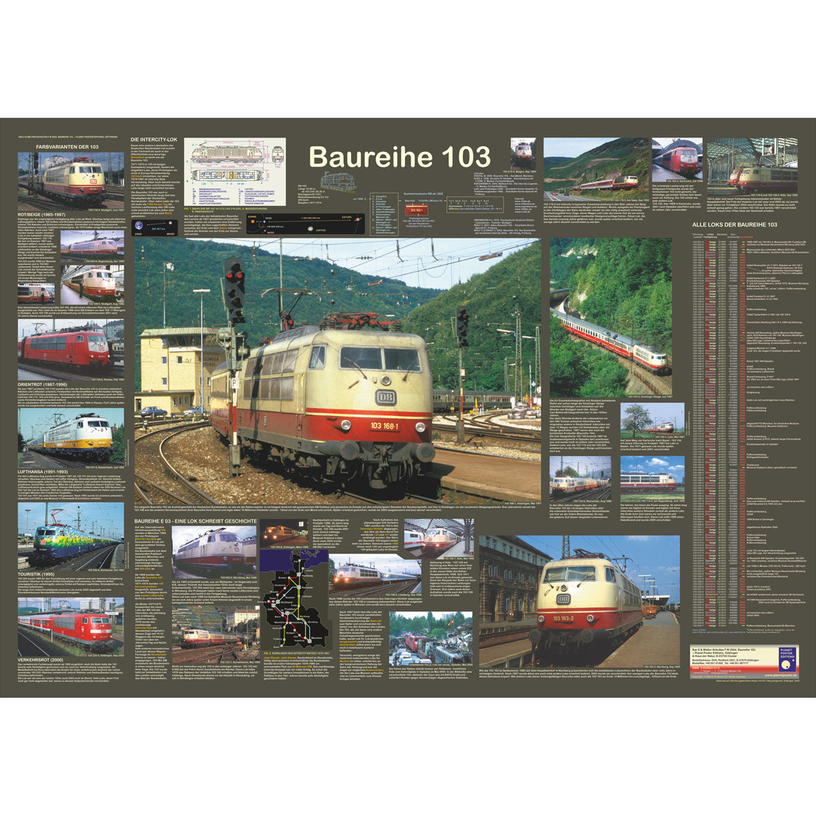 Eisenbahnposter "Baureihe 103"