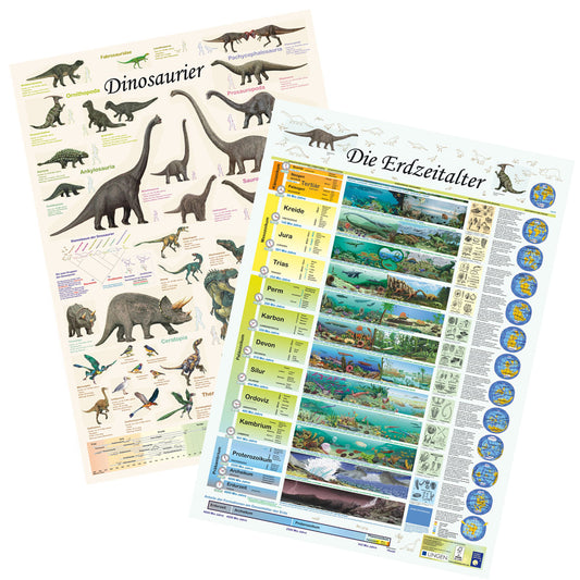 Posterset "Dinosaurier" und "Die Erdzeitalter"